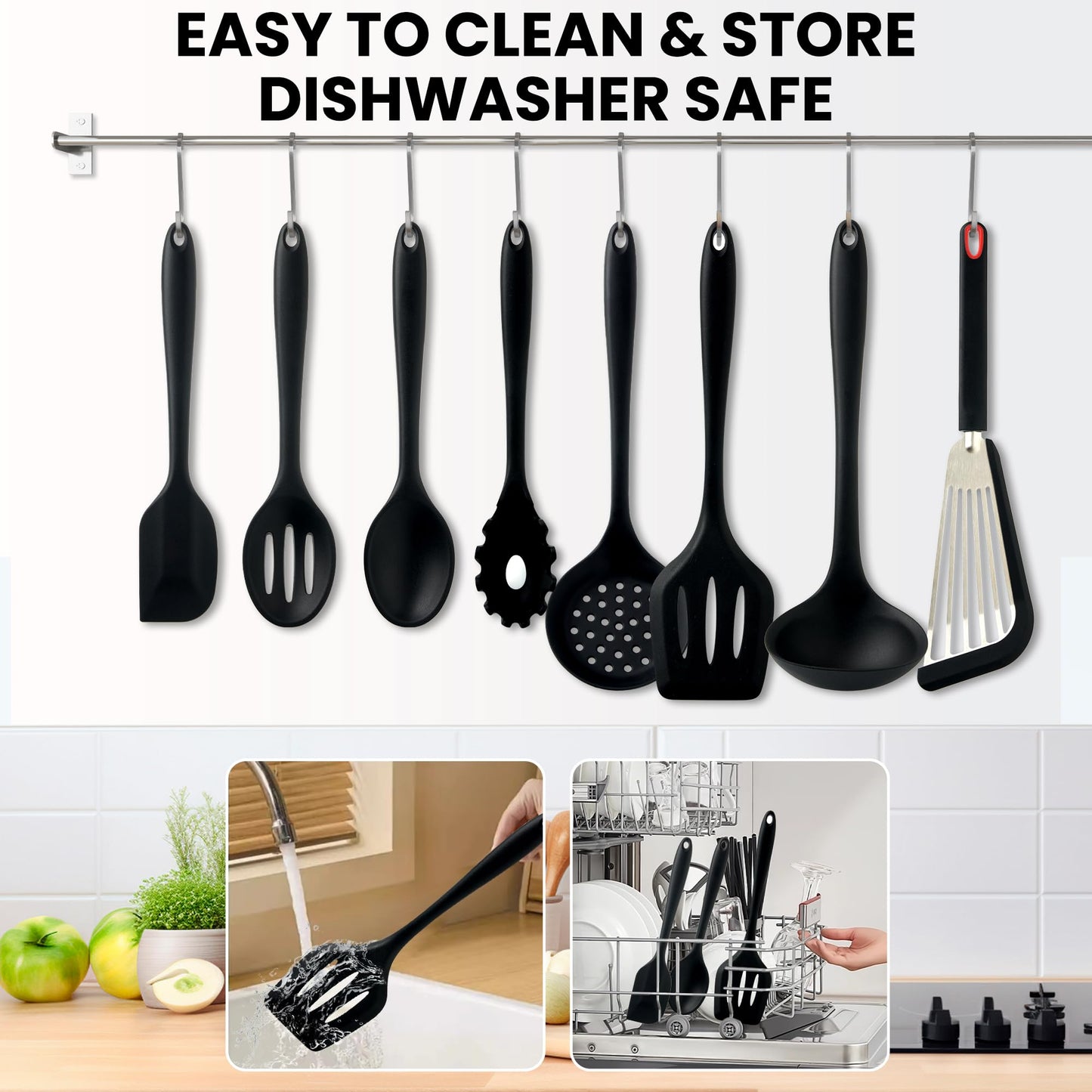 Juego de 8 utensilios de cocina de silicona