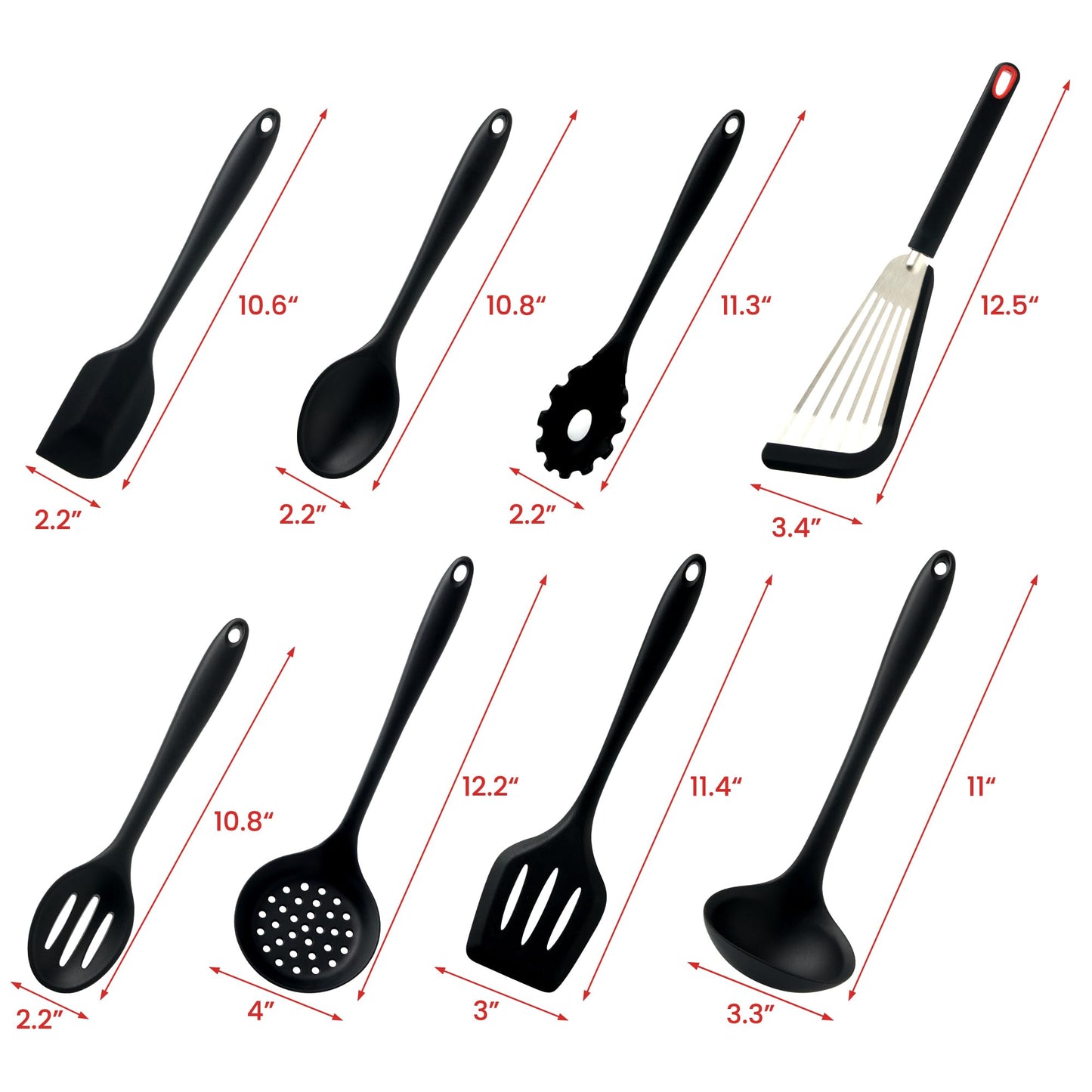 Juego de 8 utensilios de cocina de silicona