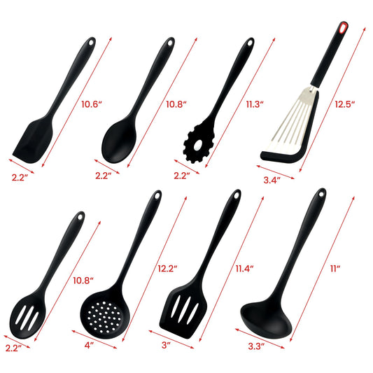 Juego de 8 utensilios de cocina de silicona