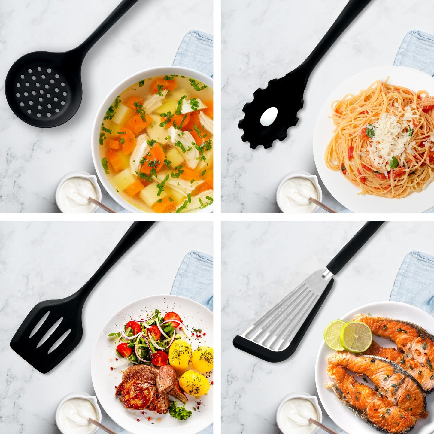 Juego de 8 utensilios de cocina de silicona