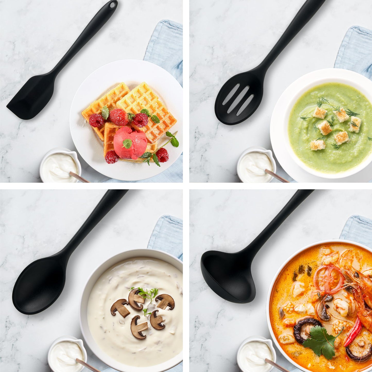 Juego de 8 utensilios de cocina de silicona