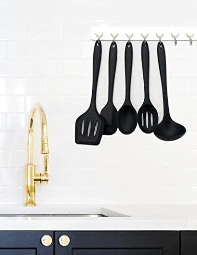 5PCS Silicone Kitchen Utensils Set - Silicone Spatula/Turner/Serving Spoon/Soup Ladle/Slotted Spoon