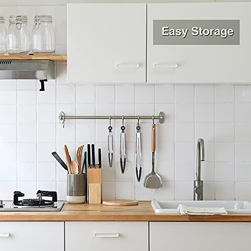 7"+9"+12" Silicone Kitchen Tongs Set | Cooking Tongs | Serving Tongs, Black