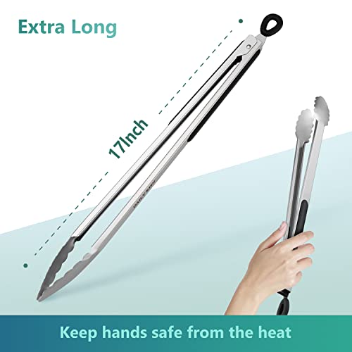 Best Seller - 17 Inch Long Stainless Steel Grill Tongs | BBQ Tongs, 1 PC