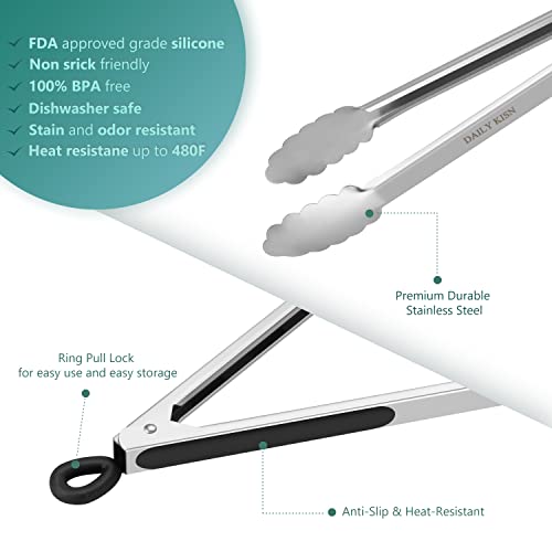 Best Seller - 17 Inch Long Stainless Steel Grill Tongs | BBQ Tongs, 1 PC