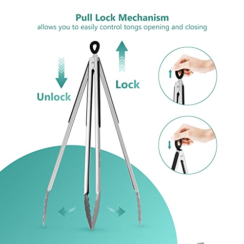 Best Seller - 17 Inch Long Stainless Steel Grill Tongs | BBQ Tongs, 1 PC