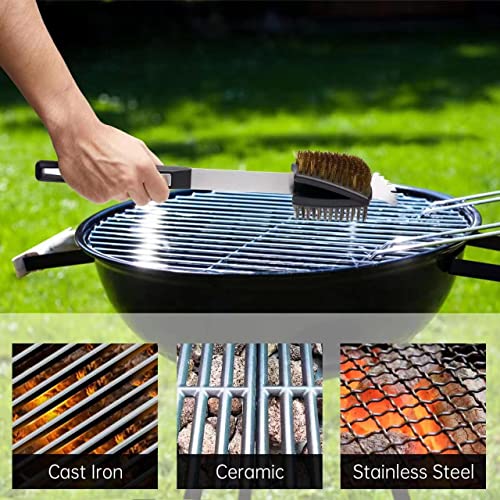 2-In-1 Grill Cleaner: 16.5" Long Double Sided Grill Cleaning Brush and Scraper