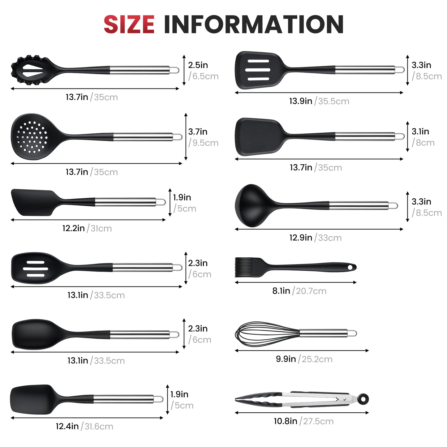 12 PCS Silicone Kitchen Utensils Set