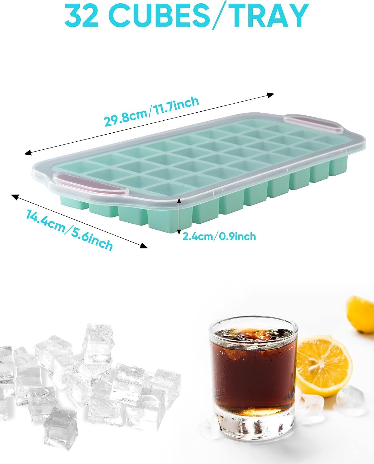 Ice Cube Molds with Lids, 1-inch Ice Cube Maker