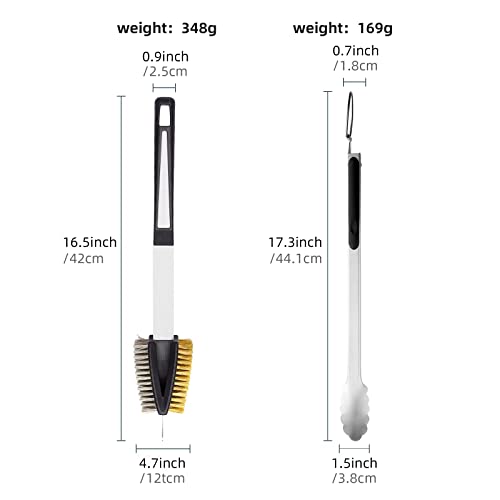 2-In-1 Grill Cleaner: 16.5" Long Double Sided Grill Cleaning Brush and Scraper