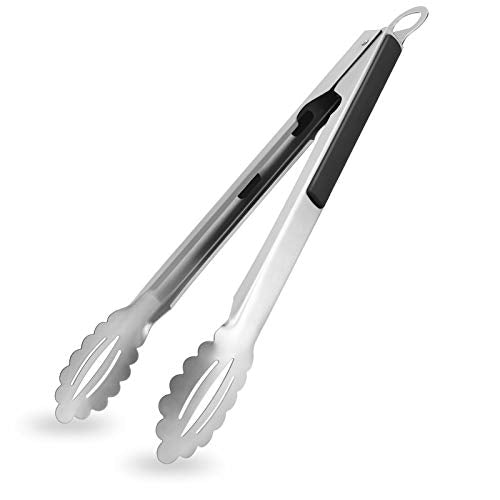 16.4 Grill Tongs with Bottle Opener, Stainless Steel BBQ Tongs