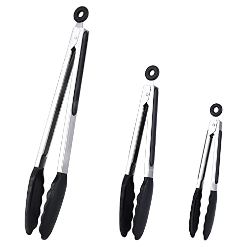 Tongs For Cooking, Kitchen Tongs With Silicone Tips, High Heat Resistant  Locking Tongs, Heavy Duty, Great Grips, 7,9,, Black - Temu