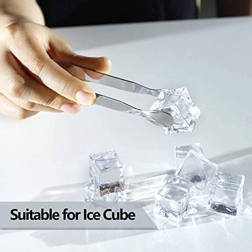 Stainless Steel Ice Tongs | Sugar Cube Tongs | Mini Serving Tongs | Appetizers Tongs, 12 PCS