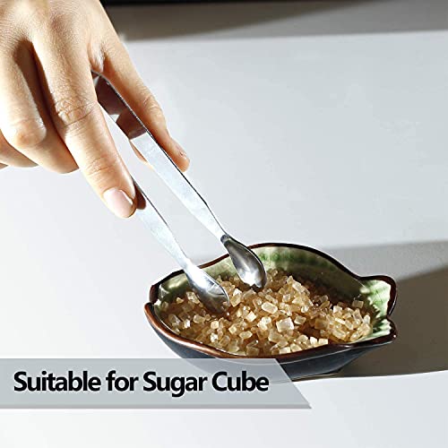 Stainless Steel Ice Tongs | Sugar Cube Tongs | Mini Serving Tongs | Appetizers Tongs, 6 PCS